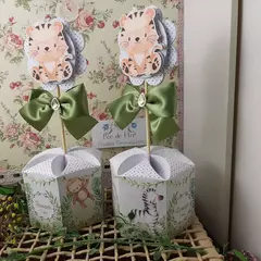 Centro de Mesa Personalizado tema Safari - pacote com 5 unidades - Atelie Cor de Flor