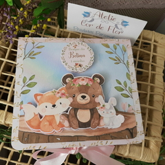 Imagem do Caixa Convite tema Bichinhos do Bosque Baby - pacote com 10 unidades