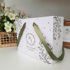 Sacola Personalizada para Convite de Padrinhos de Casamento - pacote c/ 10 unidades - Atelie Cor de Flor