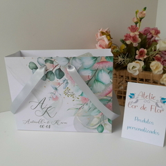 Sacola Personalizada para Convite de Padrinhos de Casamento - pacote c/ 10 unidades - Atelie Cor de Flor