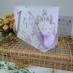 Sacola Personalizada para Convite de Padrinhos de Casamento - pacote c/ 10 unidades - Atelie Cor de Flor