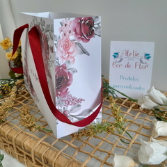 Sacola Personalizada para Convite de Padrinhos de Casamento - pacote c/ 10 unidades - Atelie Cor de Flor