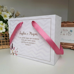 Sacola Personalizada para Convite de Padrinhos de Casamento - pacote c/ 10 unidades - Atelie Cor de Flor