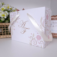 Sacola Personalizada para Convite de Padrinhos de Casamento - pacote c/ 10 unidades - Atelie Cor de Flor