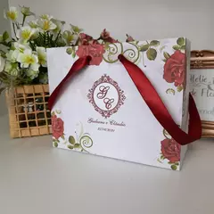 Sacola Personalizada para Convite de Padrinhos de Casamento - pacote c/ 10 unidades - Atelie Cor de Flor