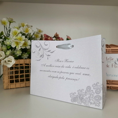 Sacola Personalizada para Convite de Padrinhos de Casamento - pacote c/ 10 unidades - Atelie Cor de Flor
