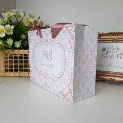 Sacola Personalizada para Convite de Padrinhos de Casamento - pacote c/ 10 unidades - Atelie Cor de Flor