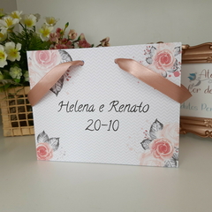 Sacola Personalizada para Convite de Padrinhos de Casamento - pacote c/ 10 unidades - Atelie Cor de Flor