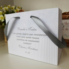 Sacola Personalizada para Convite de Padrinhos de Casamento - pacote c/ 10 unidades - loja online