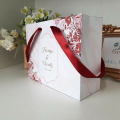 Sacola Personalizada para Convite de Padrinhos de Casamento - pacote c/ 10 unidades - Atelie Cor de Flor