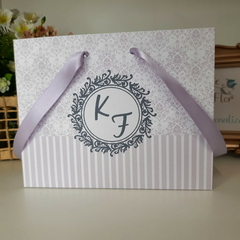 Sacola Personalizada para Convite de Padrinhos de Casamento - pacote c/ 10 unidades - Atelie Cor de Flor
