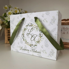 Sacola Personalizada para Convite de Padrinhos de Casamento - pacote c/ 10 unidades - Atelie Cor de Flor