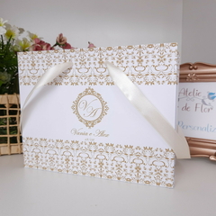 Sacola Personalizada para Convite de Padrinhos de Casamento - pacote c/ 10 unidades - Atelie Cor de Flor