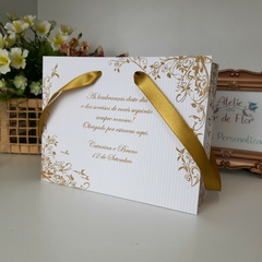 Sacola Personalizada para Convite de Padrinhos de Casamento - pacote c/ 10 unidades - Atelie Cor de Flor