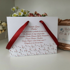 Sacola Personalizada para Convite de Padrinhos de Casamento - pacote c/ 10 unidades - Atelie Cor de Flor