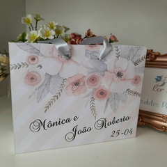 Sacola Personalizada para Convite de Padrinhos de Casamento - pacote c/ 10 unidades - Atelie Cor de Flor
