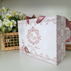 Sacola Personalizada para Convite de Padrinhos de Casamento - pacote c/ 10 unidades - Atelie Cor de Flor
