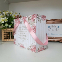 Sacola Personalizada para Convite de Padrinhos de Casamento - pacote c/ 10 unidades - Atelie Cor de Flor