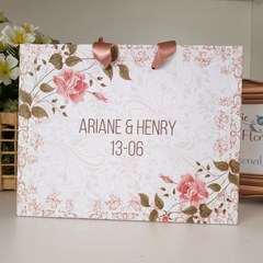 Sacola Personalizada para Convite de Padrinhos de Casamento - pacote c/ 10 unidades - Atelie Cor de Flor