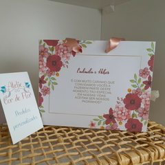 Sacola Personalizada para Convite de Padrinhos de Casamento - pacote c/ 10 unidades - Atelie Cor de Flor