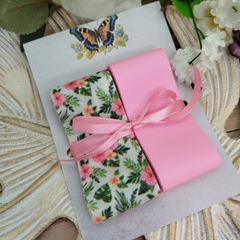 Kit de Fitas Gorgurão Floral tons Rosa e verde para Artesanato, Scrap, Customização e Laços - comprar online