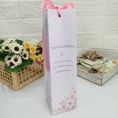 Sacola para Mini Bebidas - Padrinhos de Casamento - pacote com 10 unidades - Atelie Cor de Flor