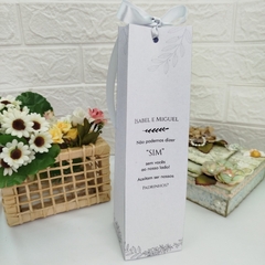 Sacola para Mini Bebidas - Padrinhos de Casamento - pacote com 10 unidades - Atelie Cor de Flor