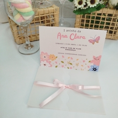 Convite Personalizado tema Borboleta com capa em papel vegetal - Pacote com 10 unidades - comprar online