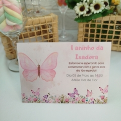 Convite Personalizado tema Borboleta com capa em papel vegetal - Pacote com 10 unidades na internet