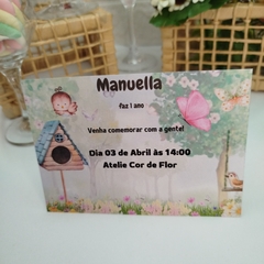Convite Personalizado Jardim Encantado com capa em papel vegetal - pacote c/ 10 unidades - loja online