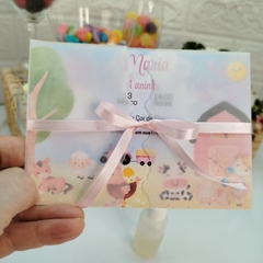 Convite Personalizado Fazendinha com capa em papel vegetal - pacote c/ 10 unidades