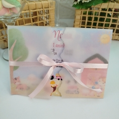 Imagem do Convite Personalizado Fazendinha com capa em papel vegetal - pacote c/ 10 unidades