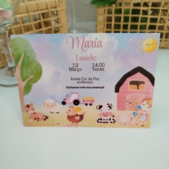 Convite Personalizado Fazendinha com capa em papel vegetal - pacote c/ 10 unidades - loja online
