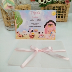 Convite Personalizado Fazendinha com capa em papel vegetal - pacote c/ 10 unidades na internet