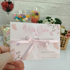 Imagem do Convite Personalizado Borboleta com capa em papel vegetal - Pacote c/ 10 unidades