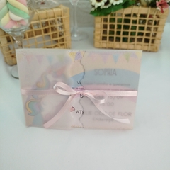Convite Personalizado Unicornio com capa em papel vegetal - Pacote c/ 10 unidades - comprar online