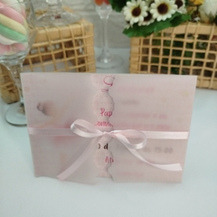 Convite Personalizado Bailarina com capa em papel vegetal - Pacote c/ 10 unidades - Atelie Cor de Flor