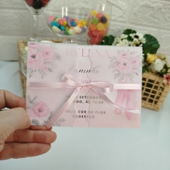 Convite Personalizado Bailarina com capa em papel vegetal - Pacote c/ 10 unidades