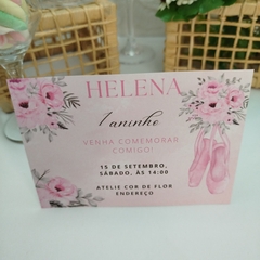 Convite Personalizado Bailarina com capa em papel vegetal - Pacote c/ 10 unidades - loja online