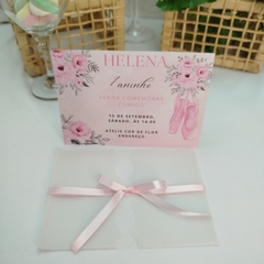 Convite Personalizado Bailarina com capa em papel vegetal - Pacote c/ 10 unidades na internet
