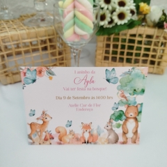 Imagem do Convite Personalizado Bichinhos do Bosque Encantado - pacote c/10 unidades