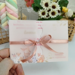 Convite tema Bosque com capa em papel vegetal - Pacote c/ 10 unidades - comprar online