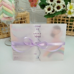 Convite Festa Infantil tema Sereia com capa em papel vegetal - Pacote c/ 10 unidades - comprar online
