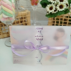 Convite Festa Infantil tema Sereia com capa em papel vegetal - Pacote c/ 10 unidades - comprar online