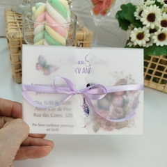 Convite Personalizado Borboleta com capa em papel vegetal - Pacote c/ 10 unidades na internet