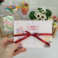 Convite Personalizado tema Circo com capa em papel vegetal - Pacote c/ 10 unidades - Atelie Cor de Flor