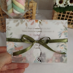 Convite tema Bichinhos do Bosque com capa em papel vegetal - Pacote c/ 10 unidades - comprar online