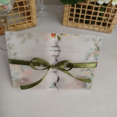 Convite tema Bichinhos do Bosque com capa em papel vegetal - Pacote c/ 10 unidades na internet
