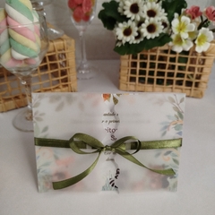 Convite tema Bichinhos do Bosque com capa em papel vegetal - Pacote c/ 10 unidades - comprar online