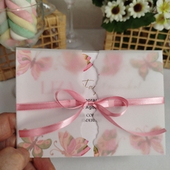 Convite Personalizado Borboletas com capa em papel vegetal - Pacote c/ 10 unidades - comprar online